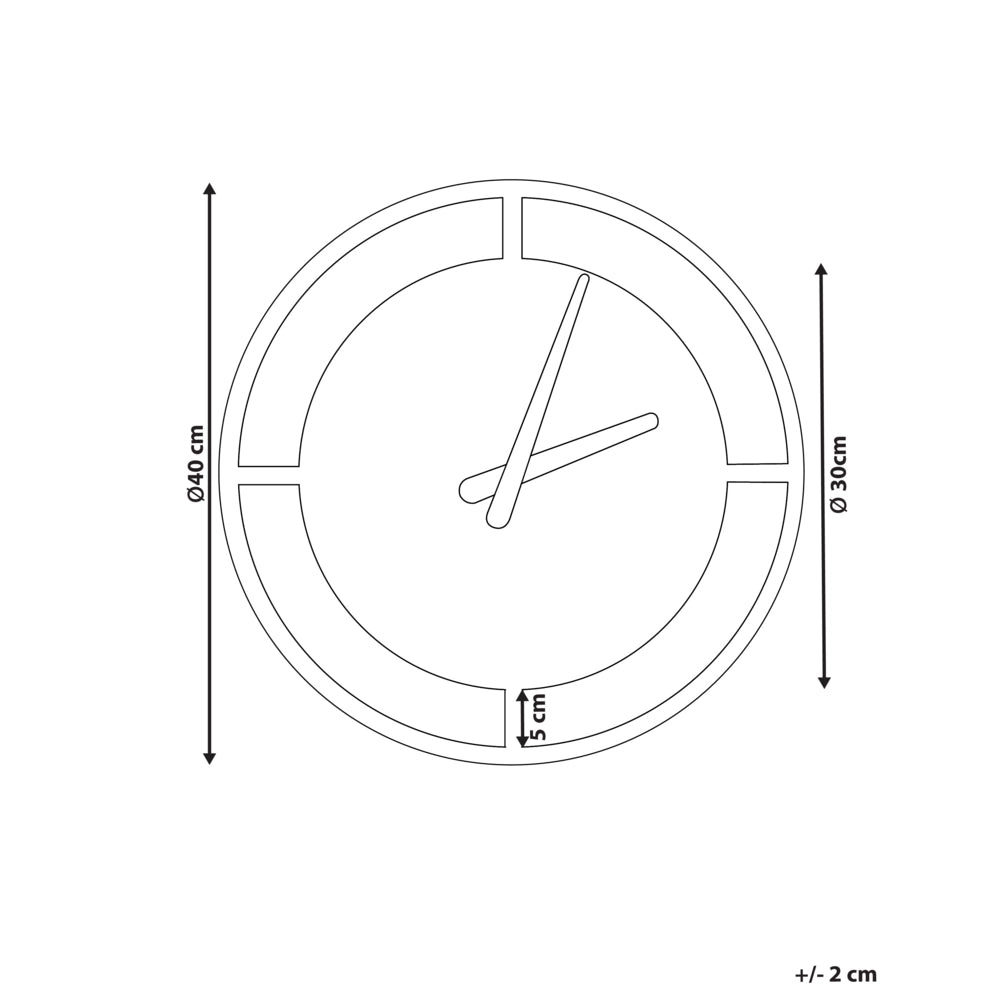 Orologio da parete in acciaio nero ⌀ 40 cm Design moderno e minimalista senza numeri Arredamento per il soggiorno