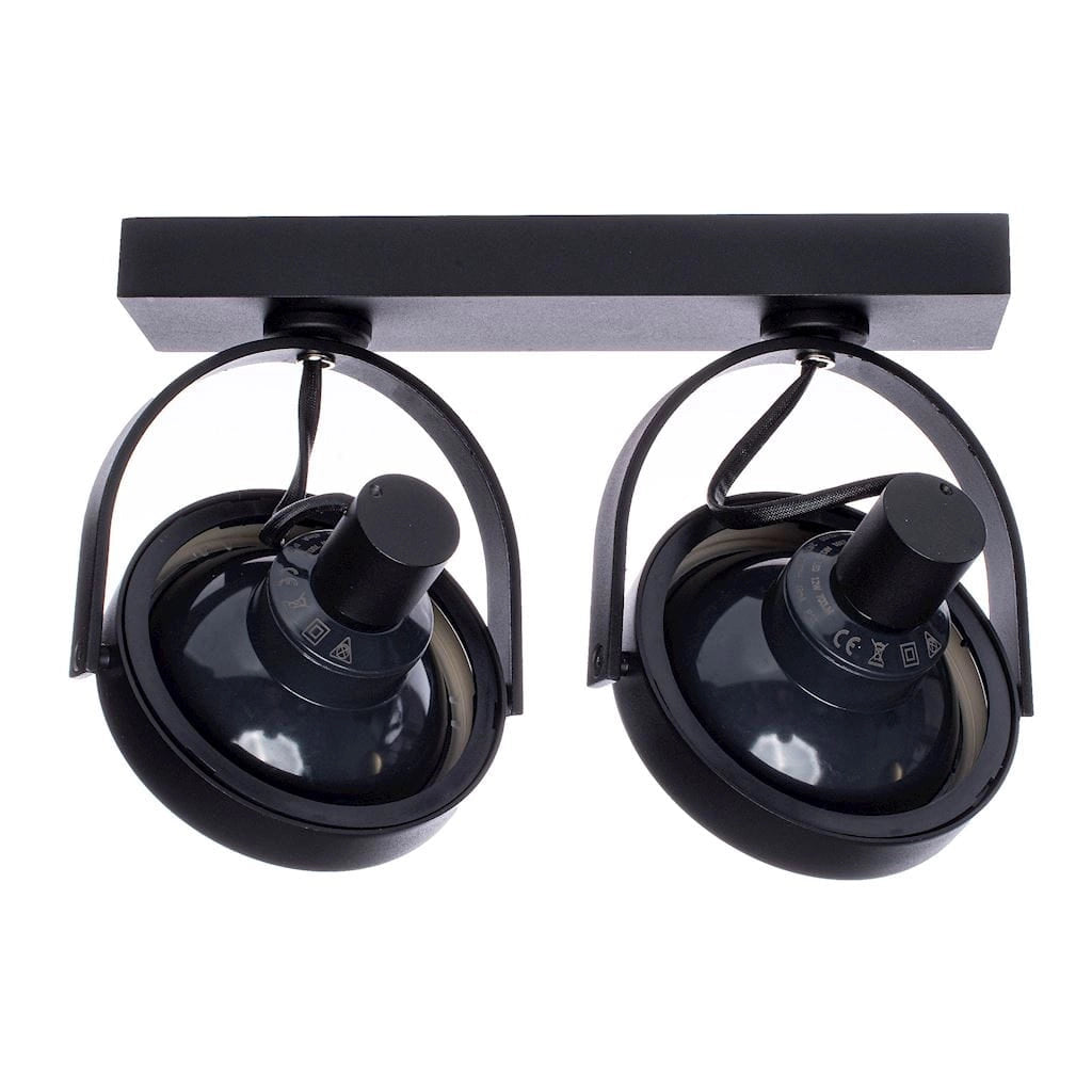 Plafoniera Milagro LUGAR 2 luci GU10 2x35W nera in alluminio