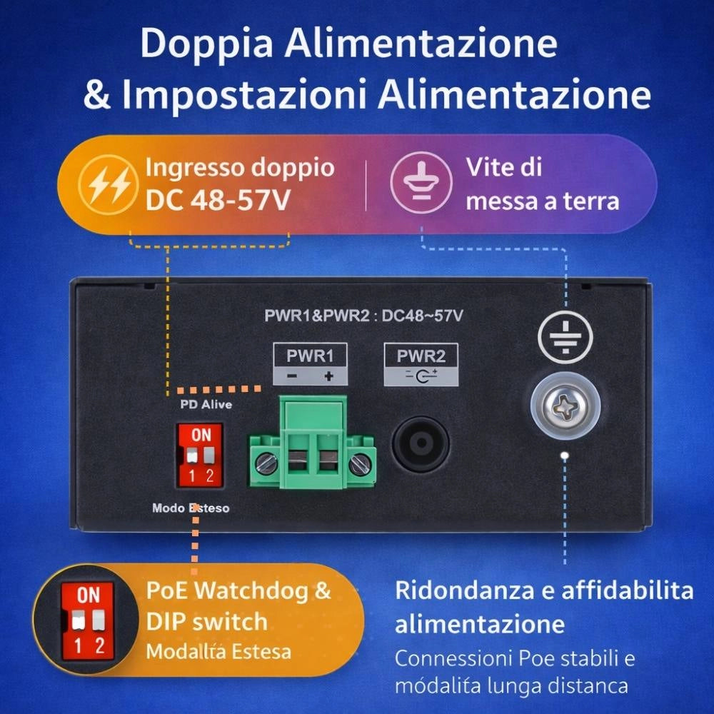 Dahua switch unmanaged desktop 10 porte poe bt 90w