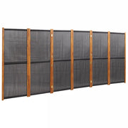 Paravento a 6 Pannelli-Divisorio Nero 420x180 cm