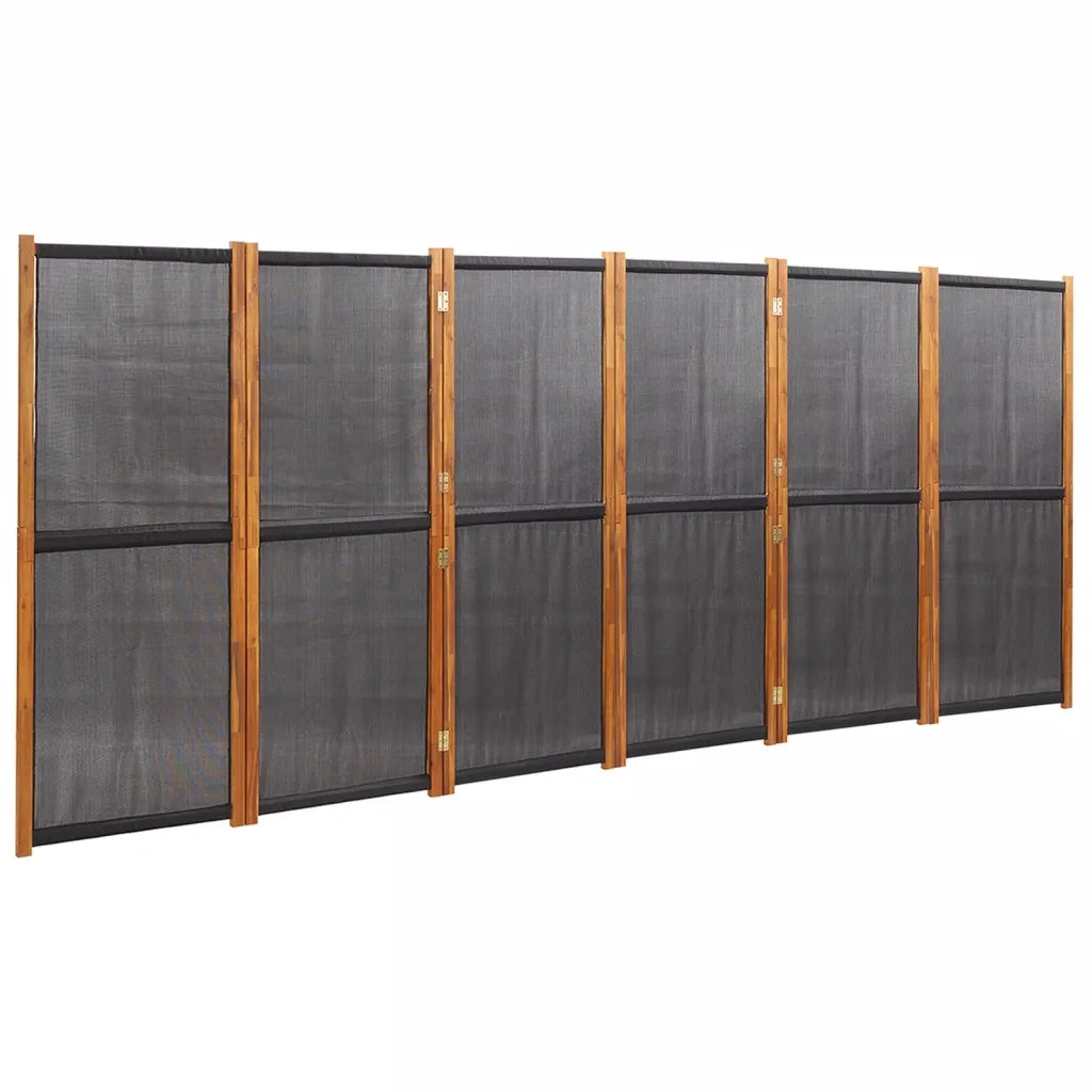 Paravento a 6 Pannelli-Divisorio Nero 420x180 cm