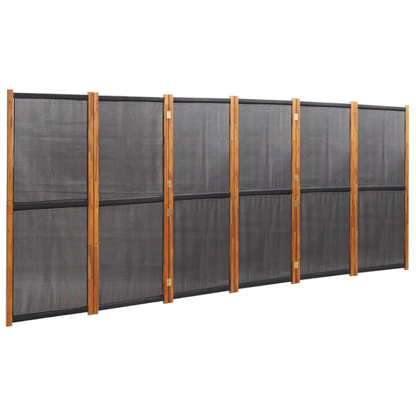 Paravento a 6 Pannelli-Divisorio Nero 420x180 cm