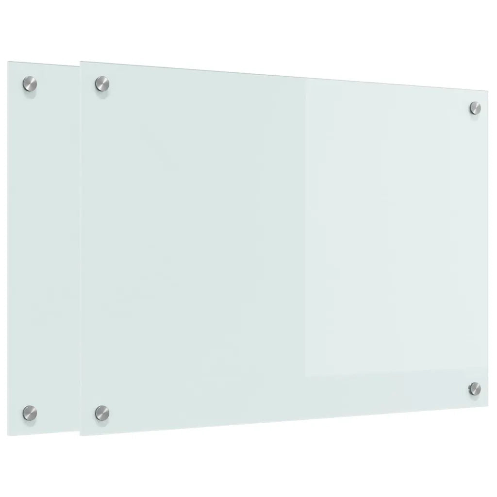 Schienale da cucina 2 pcs Bianco 70 x 50 cm vetro temperato