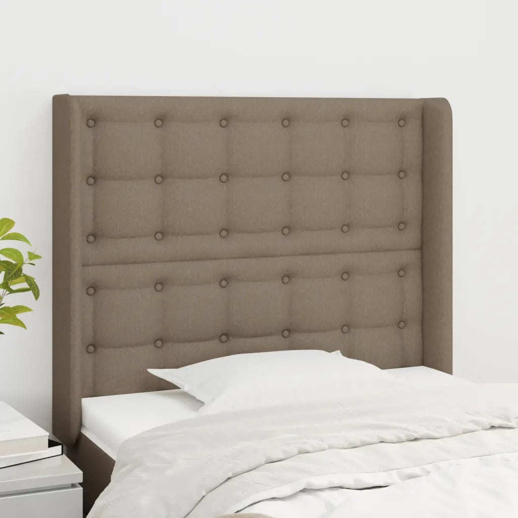 Testiera ad Orecchio-Testata con Orecchie Tortora 83x16x118/128 cm in Tessuto 216774