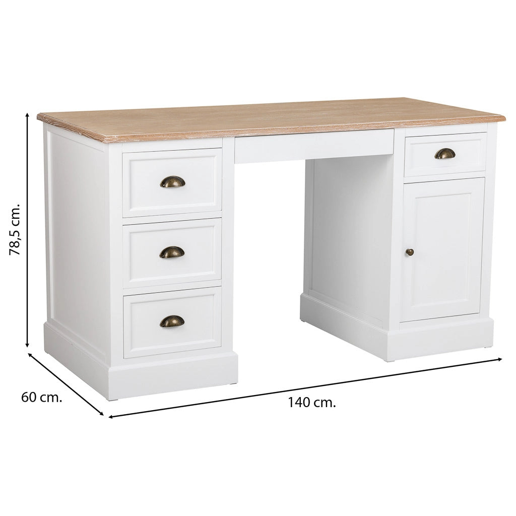 Tavolo scrivania in legno bianco 140x60x78,5h