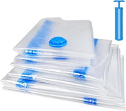 Set di Sacchi a Velo per Abbigliamento e Coperte - Spazievitore e Incluso Pompa Manuale - Set di 6 (100x80 cm, 80x60 cm, 60x40 cm)