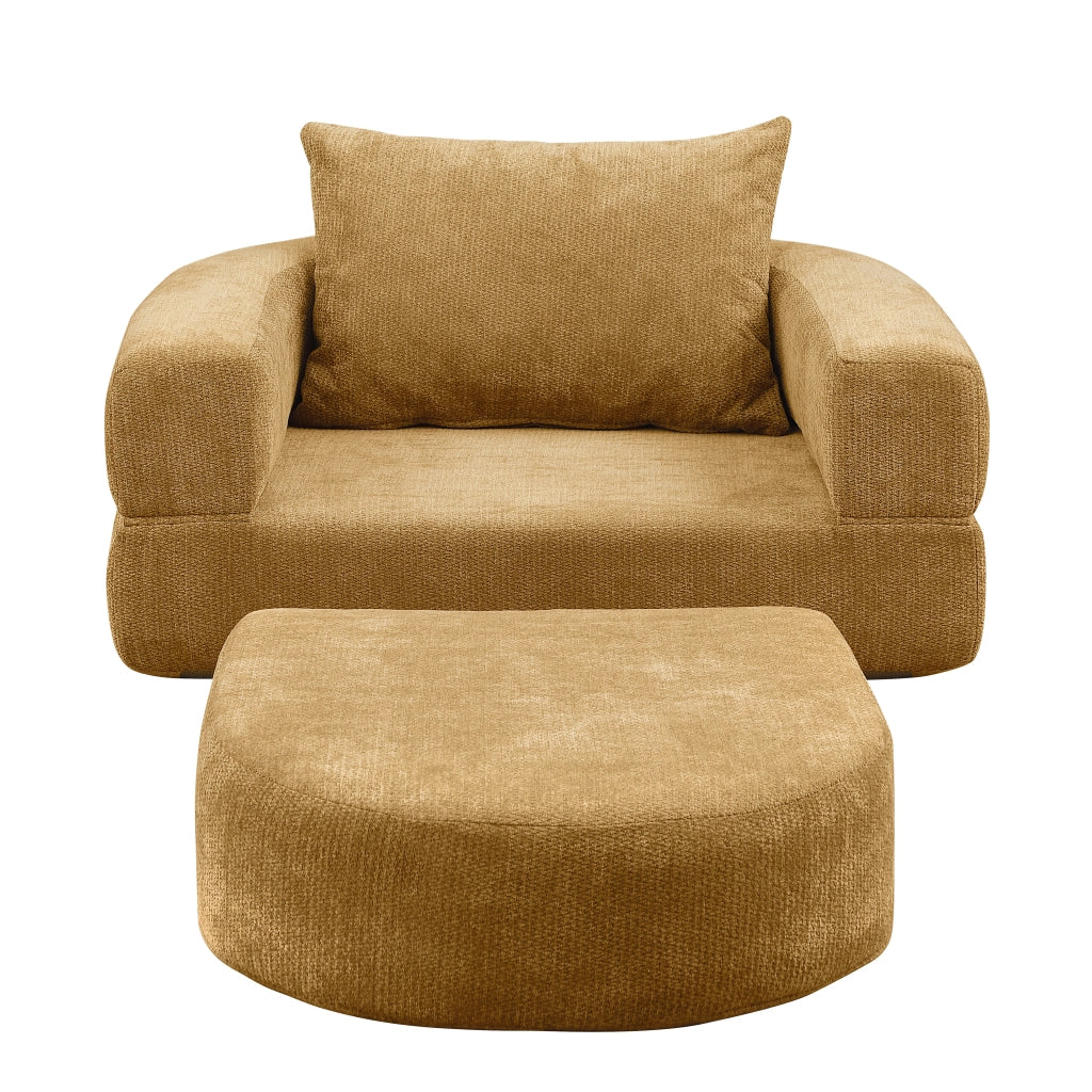DIVANO Modulare Sezionale, stile minimal, Chenille giallo