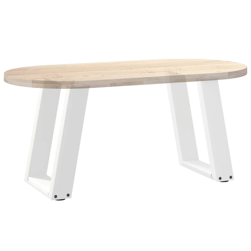 Gambe per Tavolino da CaffÃ¨ a Forma di U 2 pz Bianche 38x(42-43) cm Acciaio