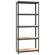 Scaffale portaoggetti a 5 ripiani acciaio legno ingegnerizzato antracite 02_0045698
