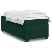 Giroletto a Molle con Materasso Verde Scuro 80x200 cm Velluto