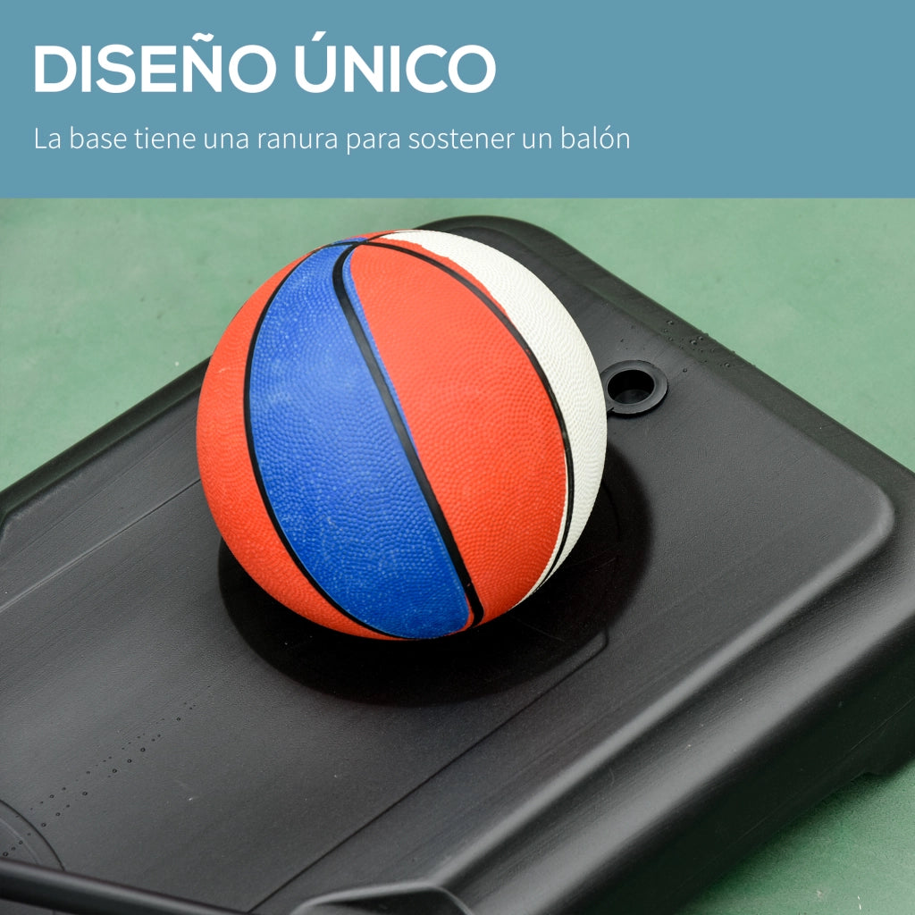 Canestro da Basket Portatile Regolabile per Interni ed Esterni ¨C zephmum ¨C 205-261 cm, Rosso e Nero
