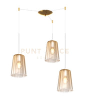 SOSPENSIONE OTTONE SAT. SPOSTABILE 3 LUCI AMBRA 1164OS-S3 S-AM