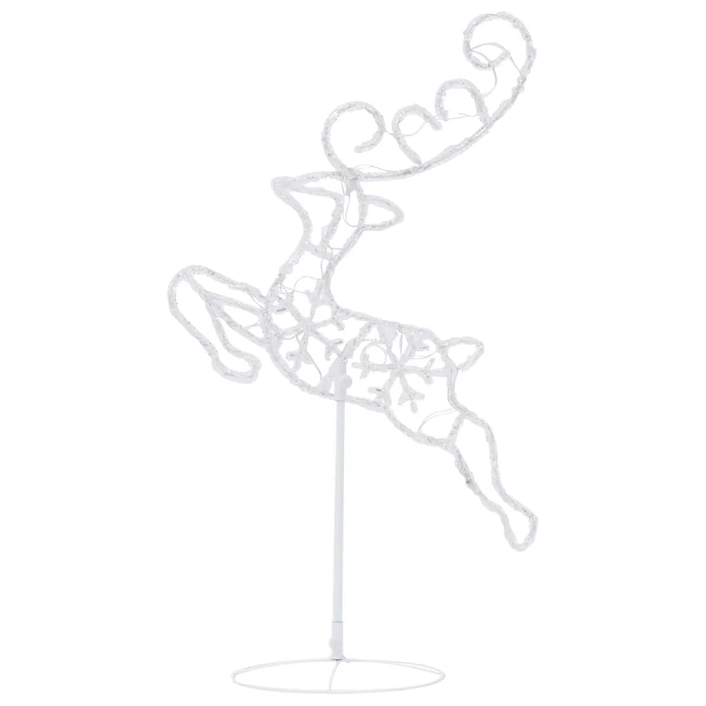 Decorazione Natale Slitta Renne Acrilico 260x21x87cm Colorata