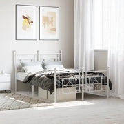 Giroletto con Testiera e Pediera-Struttura Letto Metallo Bianco 120x190 cm 737767