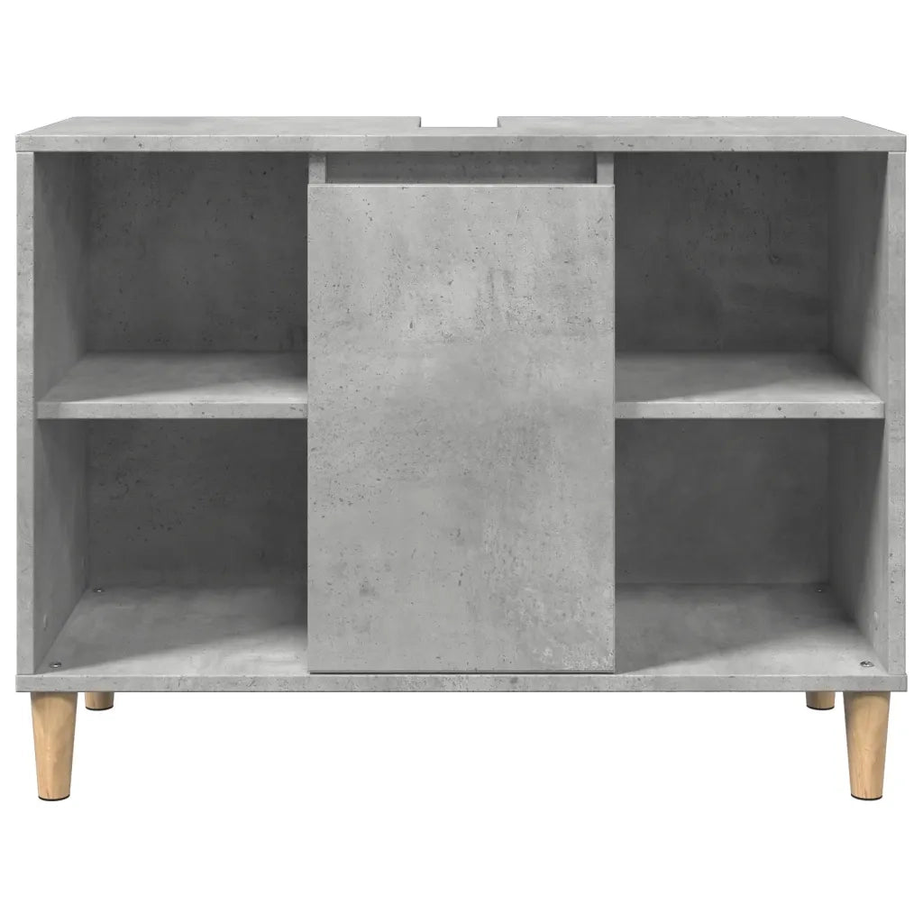 Armadietto da Bagno Grigio Cemento 80x33x60cm Legno Multistrato 857132