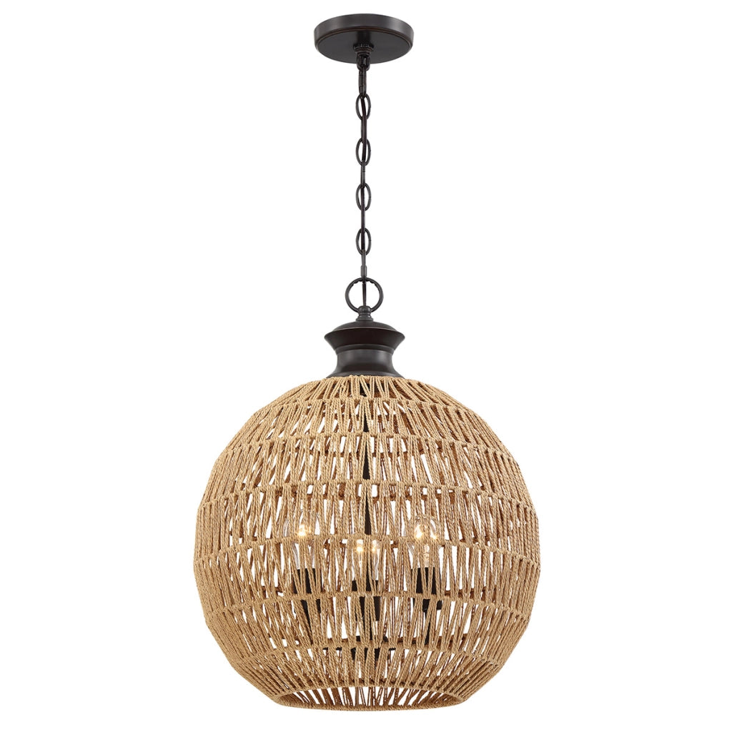Lampada a sospensione boho marrone Casablanca 3xE27 Quoizel