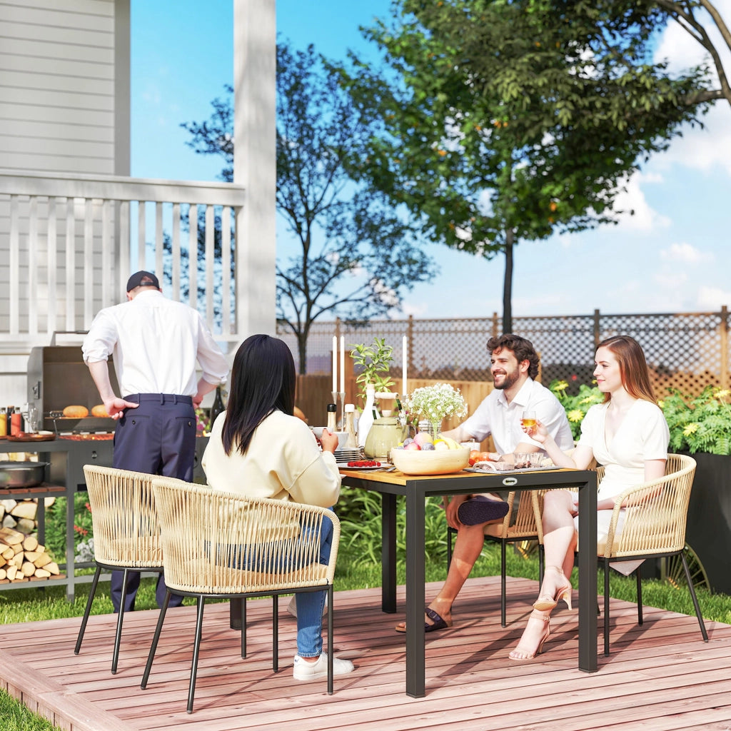 Set Giardino 5 Pezzi con Tavolo e Sedie ¨C Zephmum ¨C Polyrattan Grigio Antracite