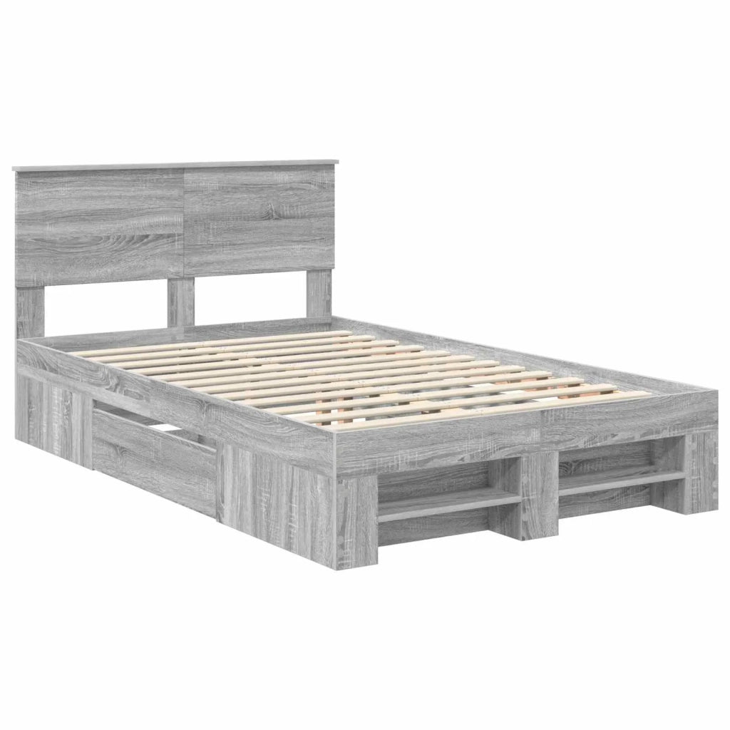 Struttura del letto con testiera Grigio Sonoma 137 x 203 cm 3408772