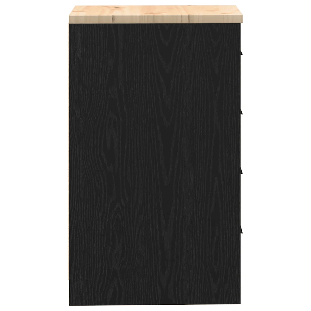 Armadietto da Garage Nero 40x51x85 cm in Legno Massello di Pino 860590