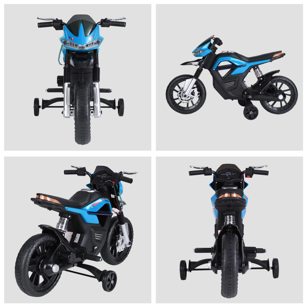 Moto Elettrica Bambini 3-6 Anni con Luci e Suoni ¨C zephmum ¨C Blu