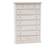 Cassettiera 8 cassetti legno bianco anticato pomoli argento 87x40x126 - Mobili 2G