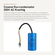 Condensatore 250V AC 600uF - Condensatore di avviamento - Resistente al calore - Leggero - Duraturo - Prestazioni di isolamento affidabili - Condensatore di motore