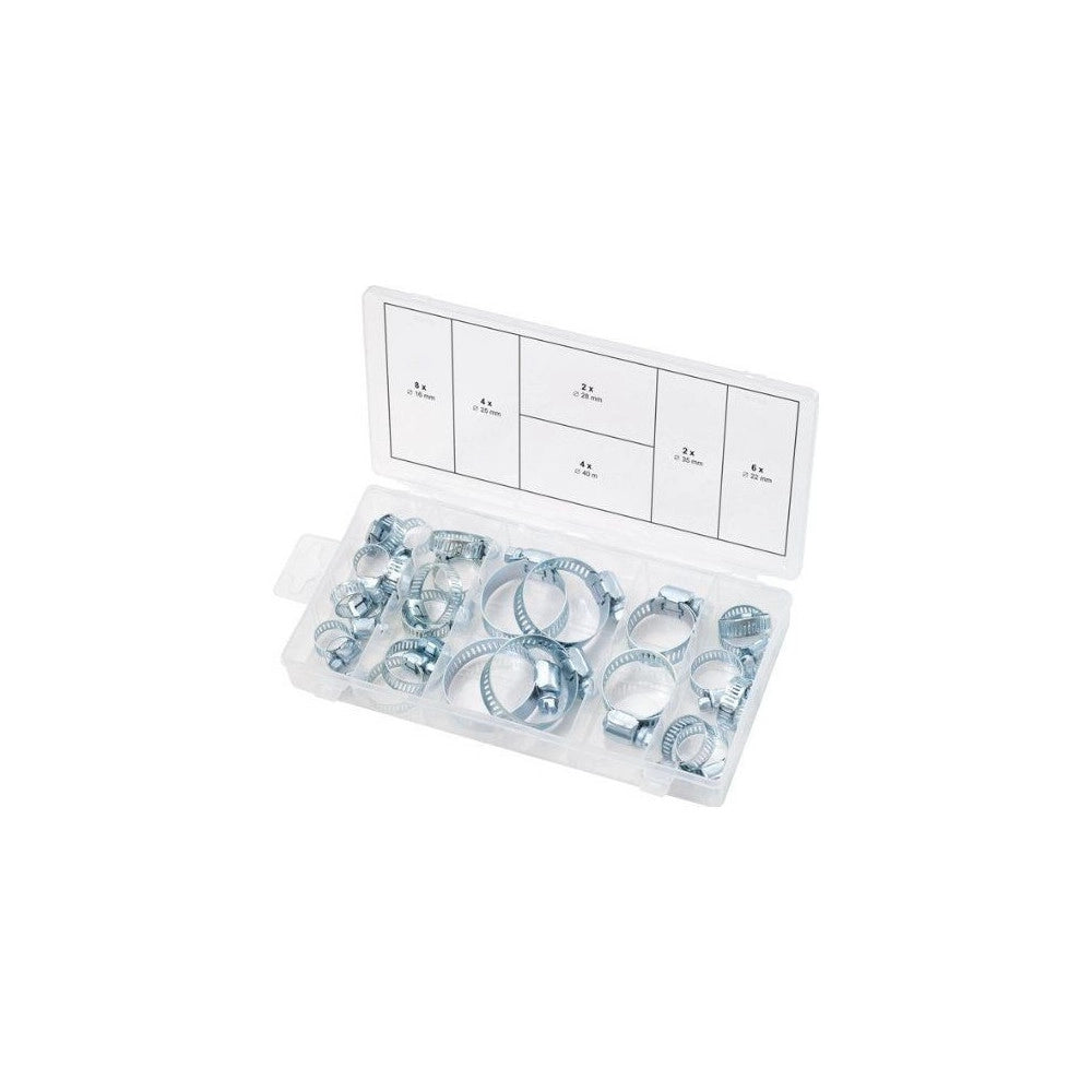Trade Shop - Set 26 Pezzi Fascette Ferro Per Tubi Varie Misure ø 16-40 Mm Stringitubo A Bullone -