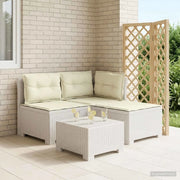 Divano da esterno-Divano da Giardino 3 posti con cuscini in look rattan PP Bianco 336699