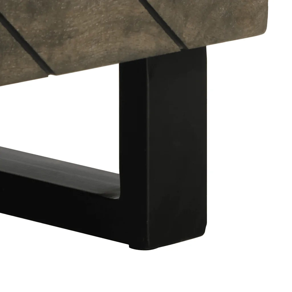 Tavolino da Salotto-Tavolino da soggiorno-Tavolo Nero 80x50x40 cm in Legno Massello di Mango 275428