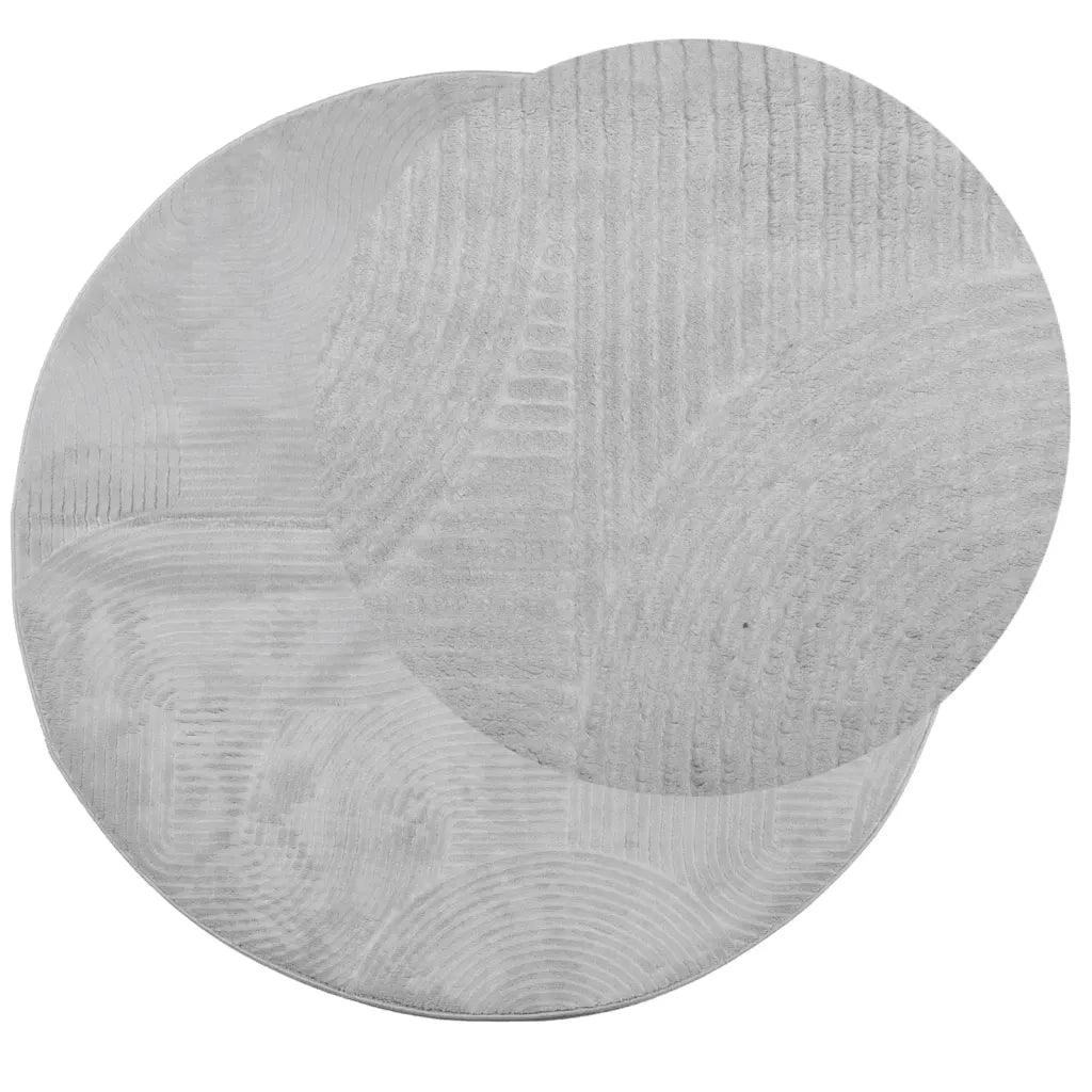 Tappeto IZA a Pelo Corto con Aspetto Scandinavo Grigio Ã˜ 80 cmcod mxl 87446