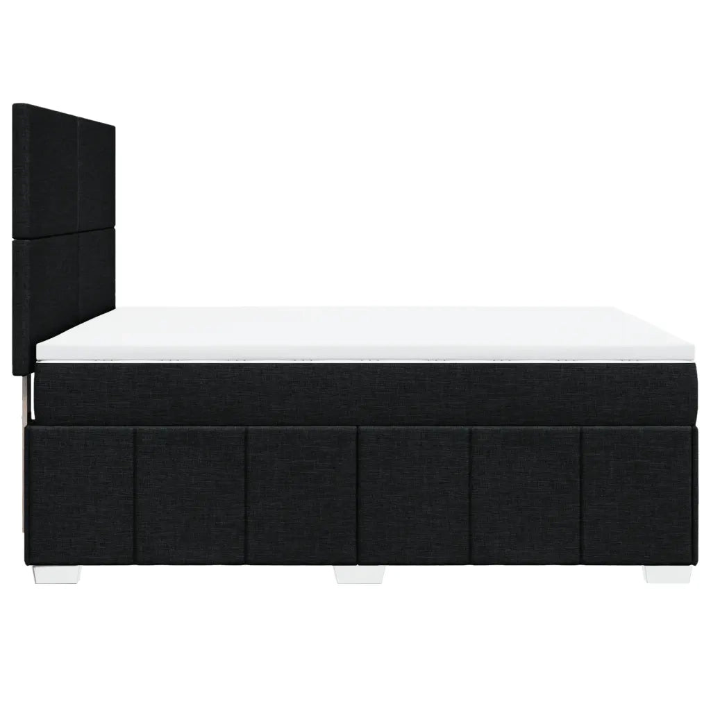 Giroletto a Molle con Materasso Nero 140x200 cm in Tessuto