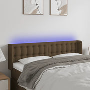 Testiera a LED-Testata con LED Marrone Scuro 147x16x78/88 cm in Tessuto 153241