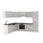 Vicco Cucina angolare completa Cemento/Bianco 227 x 287 cm , PL Antracite