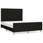 Letto matrimoniale | Letto per adulti | Giroletto senza Materasso Nero 140x190 cm in Tessuto