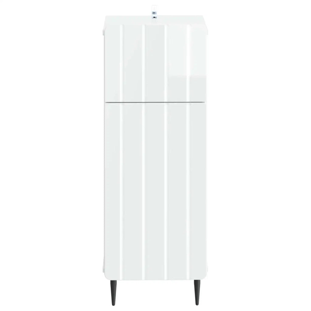 Mobiletto da Bagno ZWOLLE Bianco Lucido 30 x 31 x 79,5 cm 896389