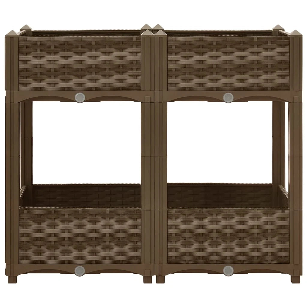 Fioriera rialzata per piante e fiori giardino 80 x 40 x 71 cm polipropilene marrone 02_0000949