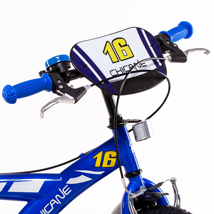 SCH CHICANE 16", bicicletta per bambini, adatta a bambini tra i 5 e i 7 anni, per altezza tra 105 e 135 cm, con campanel