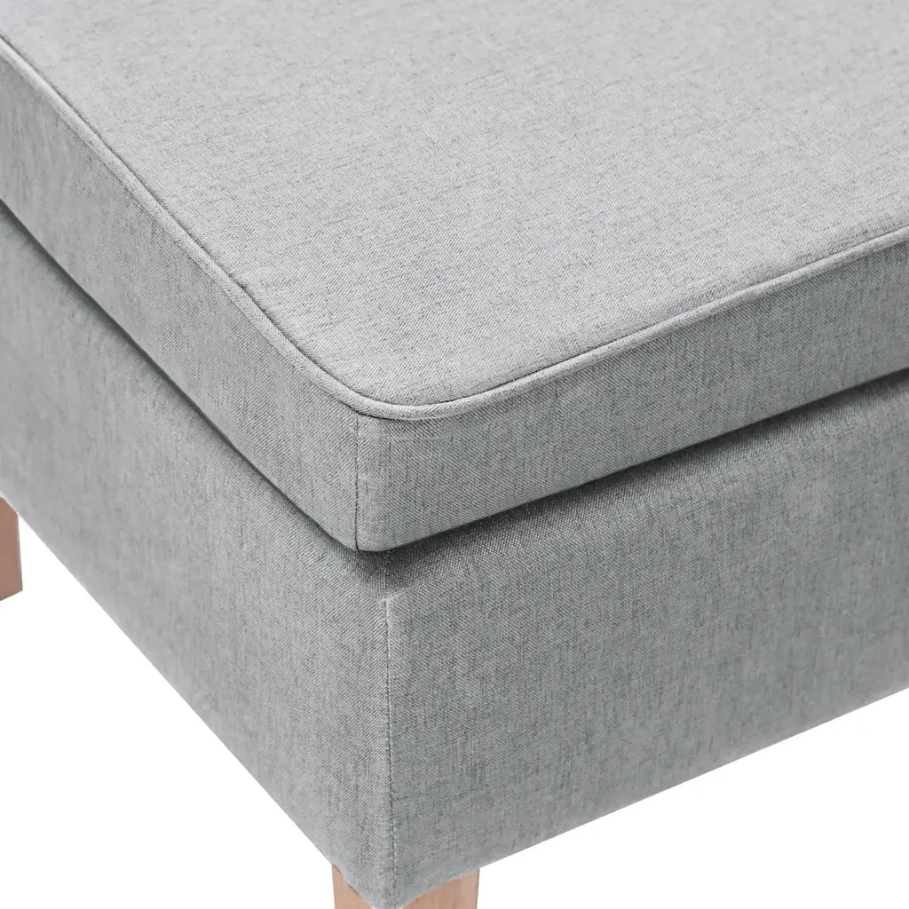 Poggiapiedi con Gambe in Legno Grigio Chiaro in Tessuto 329425