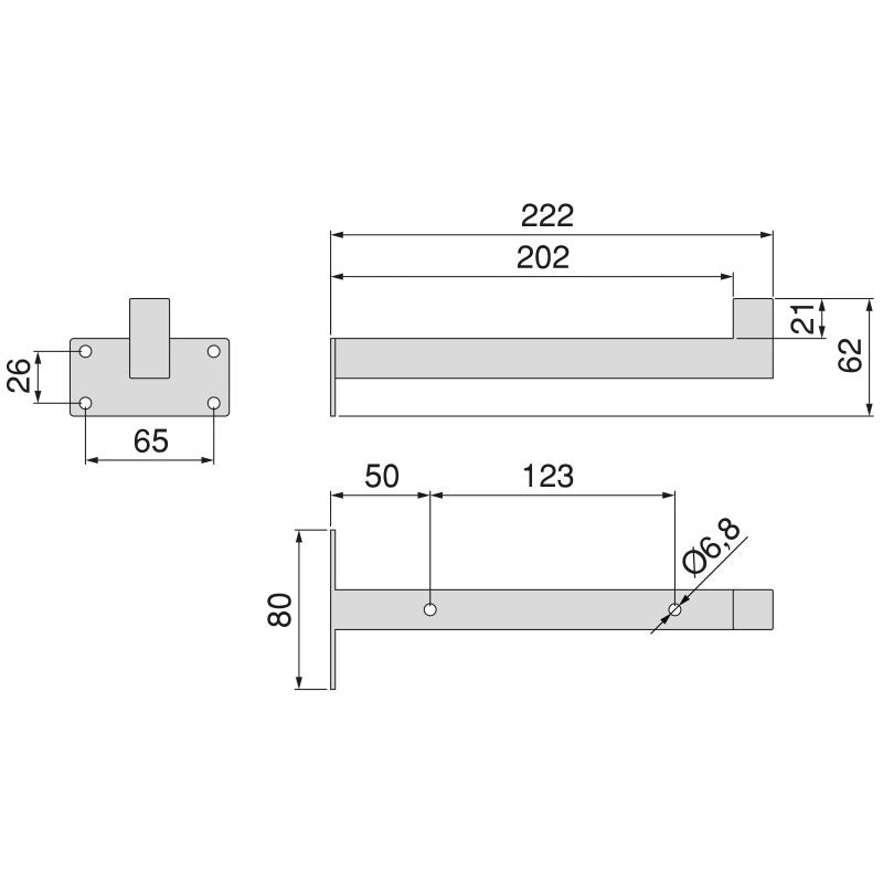 Set di supporti per mensole in legno Shelf dritto con tubo quadro, Acciaio, Verniciato nero