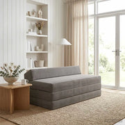Divano Letto Pieghevole Grigio Chiaro 120 x 60 x 49 cm Tessuto