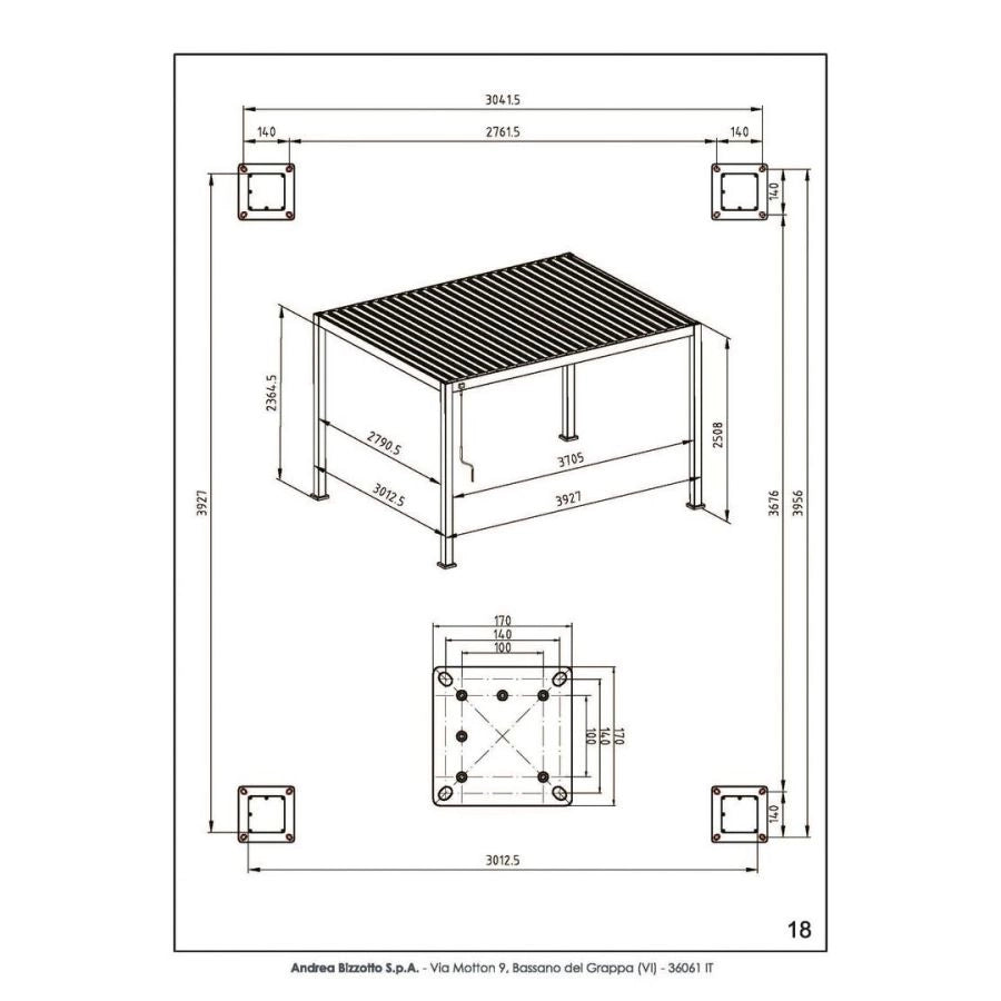 PERGOLA BIOCLIMATICA DA GIARDINO OCEAN 3X4 SETA BIZZOTTO