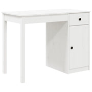 Scrivania | Tavolo da Ufficio Bianca 100x50x75 cm in Legno Massello di Pino