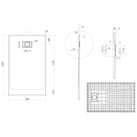 Piatto Doccia 70x150 cm in Acrilico Fosterberg Azalea Bianco