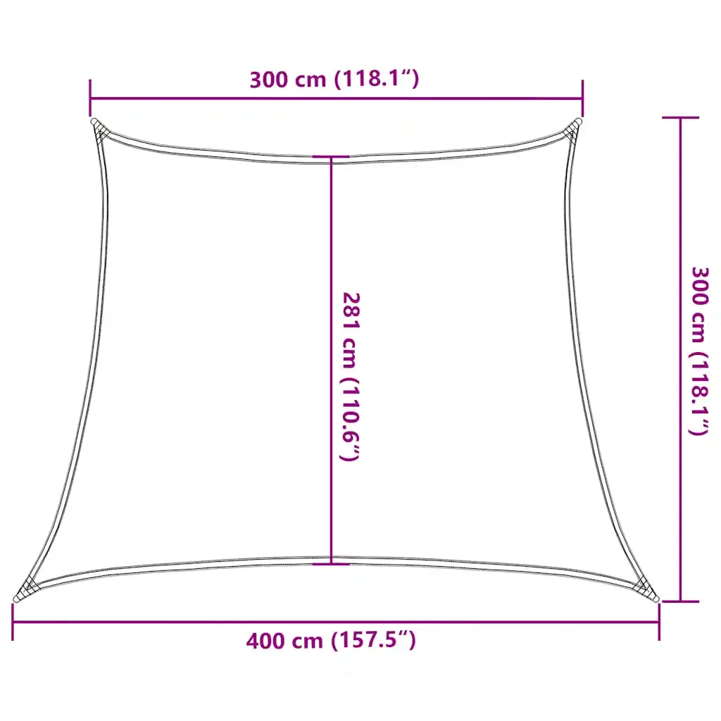 Vela Parasole 160 g/m² Trapezio Grigio Chiaro 3/4x3 m in HDPE 4002071
