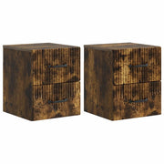 Mobiletto da notte a muro 2 pcs Rovere Fumo 34,5 x 33 x 40 cm 898986