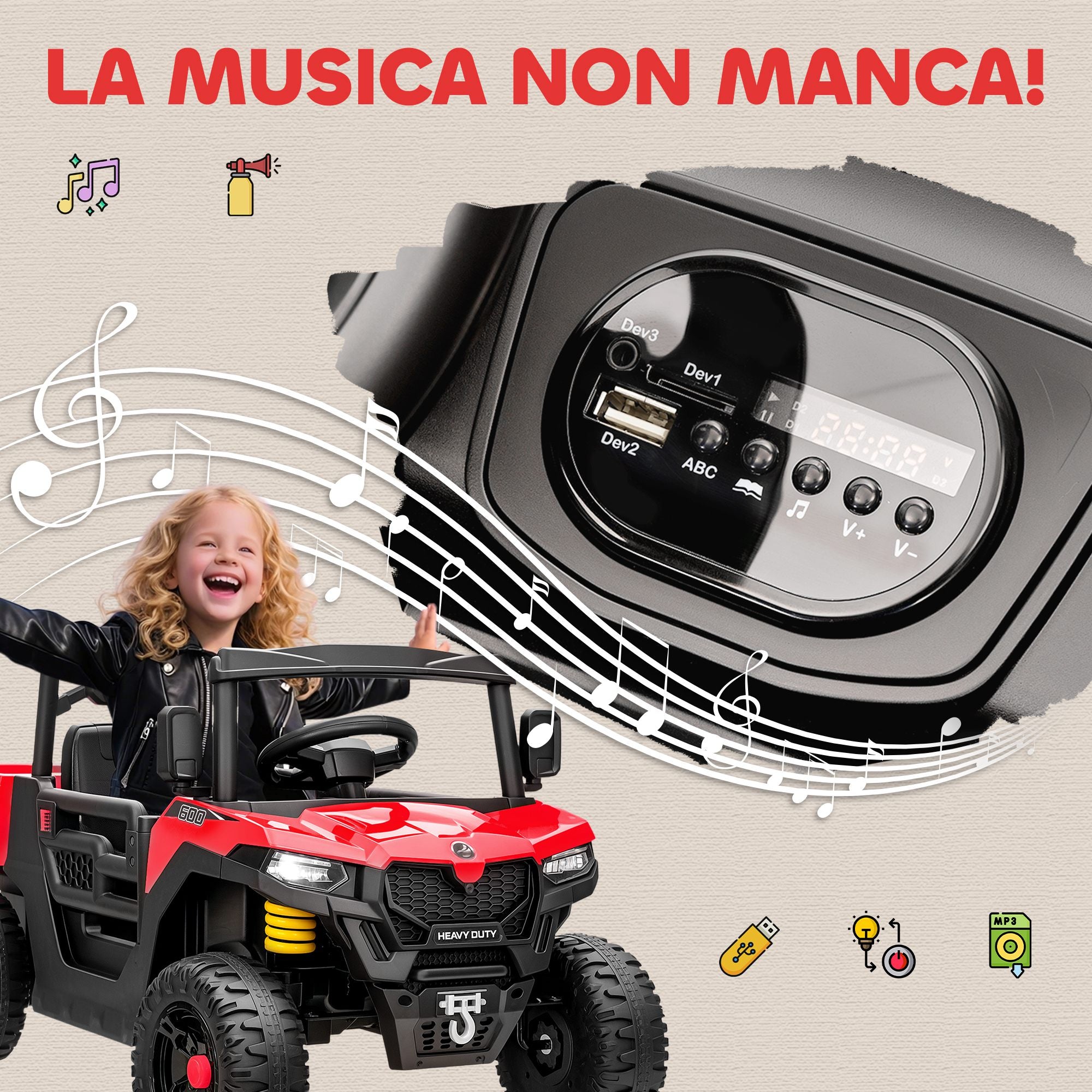 Macchina Elettrica Bambini 12V con Telecomando Sospensioni Bagagliaio e Musica Età 3-8 Anni Rosso