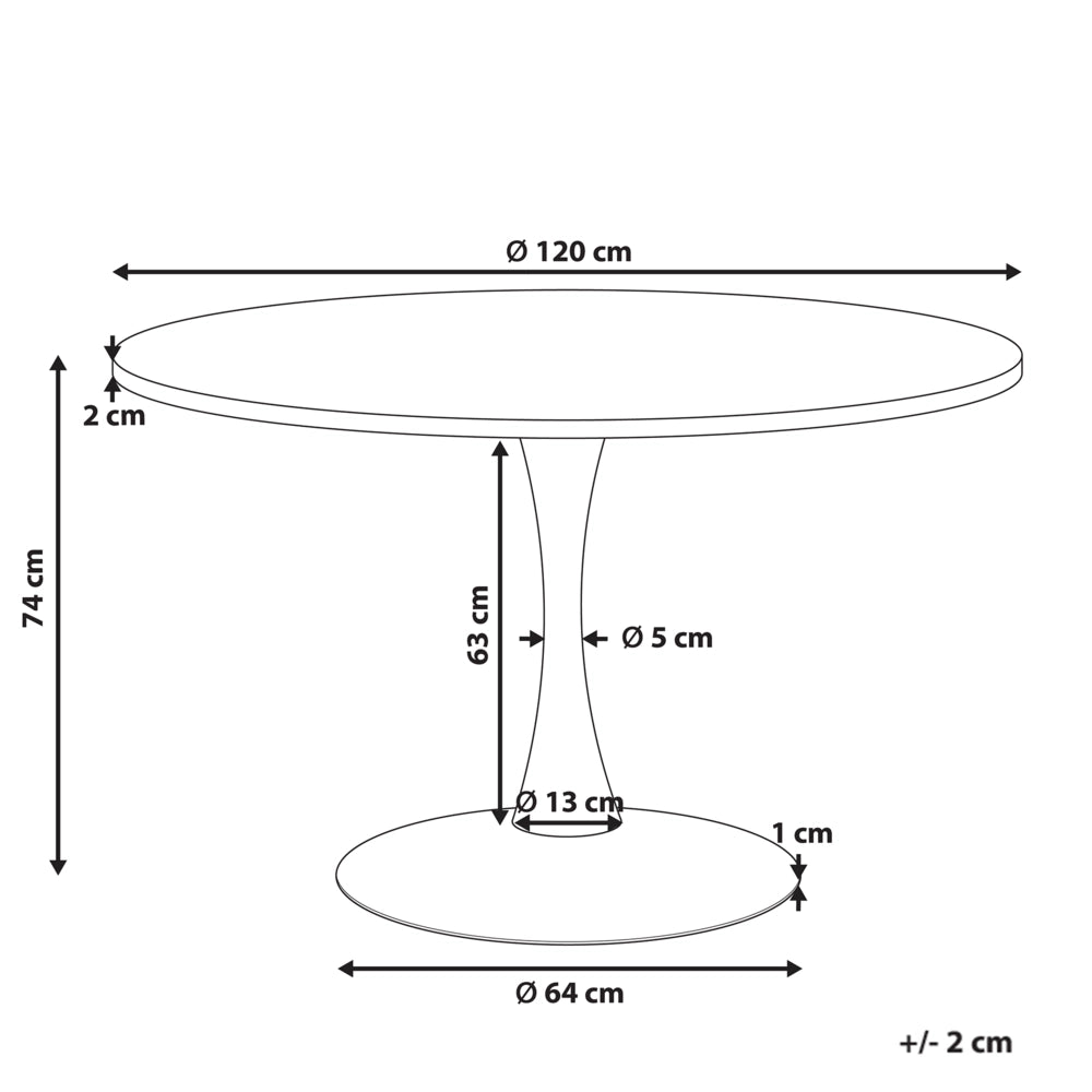 Tavolo da pranzo rotondo bianco effetto marmo con piano in MDF oro ø 120 cm Base in metallo 4 posti Cucina