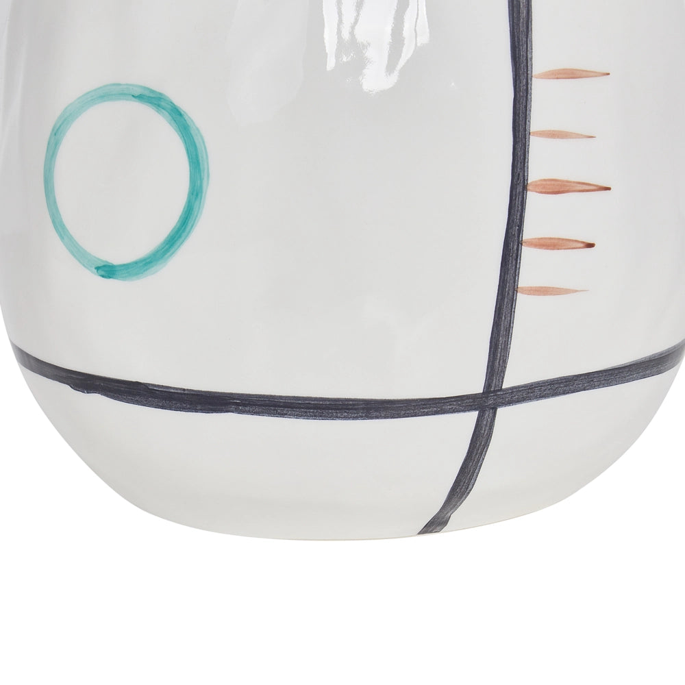 Vaso da fiori in gres bianco per la decorazione di interni con manico Design moderno impermeabile