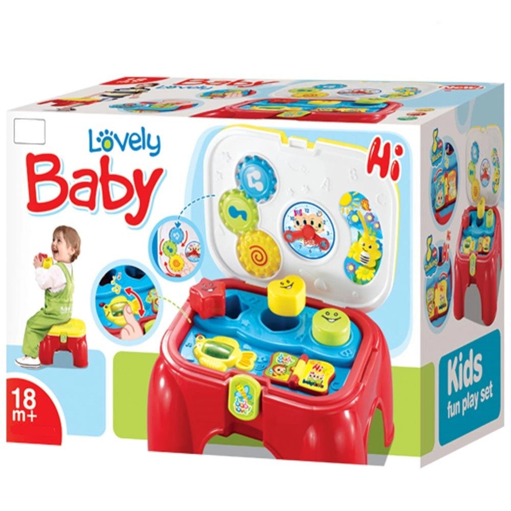 Trade Shop - Sgabello Sediolina Giocattolo Con Formine Incastro Luci Suoni Gioco Per Bambini -