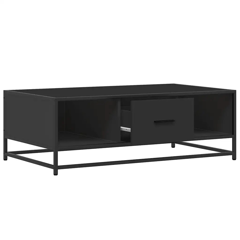 Tavolino Salotto-Tavolino da soggiorno-Tavolo Nero 100x57x35 cm in Truciolato e Metallo